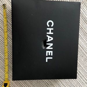 Chanel box, approx. 10 by 8 by 4.